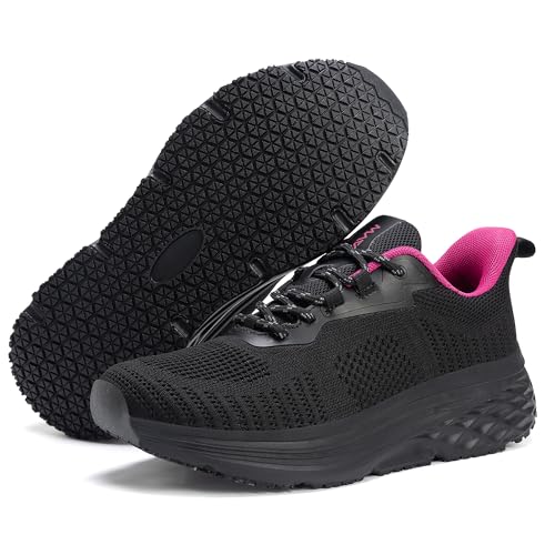 Image of AVW Womens Non Slip Work Shoes Water Resistant Walking Sneakers Food Service Chef Kitchen Shoes