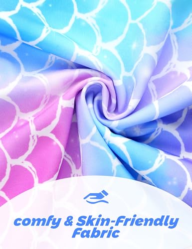 Image of Girls Rash Guard Swimsuit 3 Pieces Long Sleeve UPF50+ Quick Dry Bathing Suit for Toddler 3-12Y