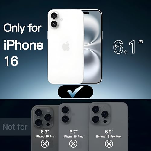 Image of Dsynk Gear Case Compatible with iPhone 16, Black | Magnetic Compatible with MagSafe | Built-in Stand & Camera Lens Protector | Anti-Yellowing & Scratch-Resistant Crystal Clear Back Cover