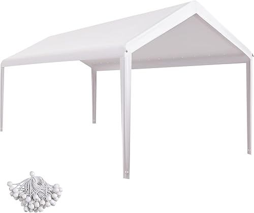 Gardesol Toldo de repuesto para cochera, cubierta superior de repuesto para marco de cochera de 10 x 20 pies, lona impermeable de 6.35oz y con
