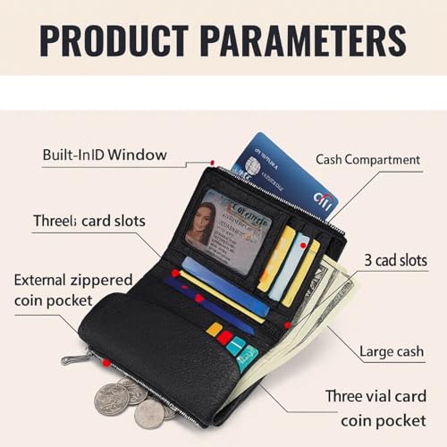 Joyfullygo Wallet Unisex Pebble Leather Wallet Genuine Soft Leather Clutch Bags Coin Credit Id Card Holder Small Wallets for Men & Women (White A)3