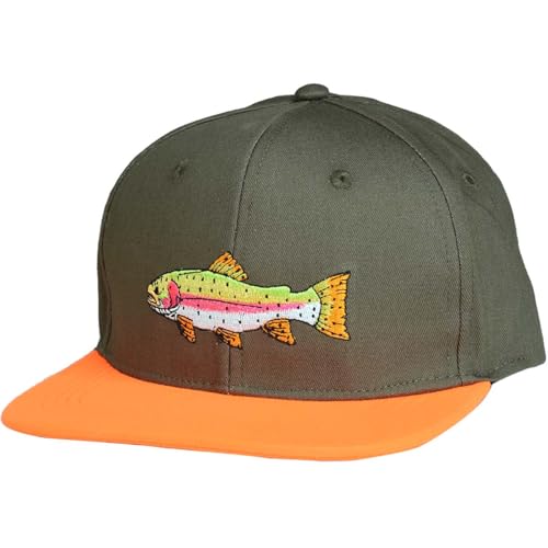 Image of EDTREK Performance Outdoorsman Snapback Truck Hat with Flat Brim - Unique Animal Embroidery