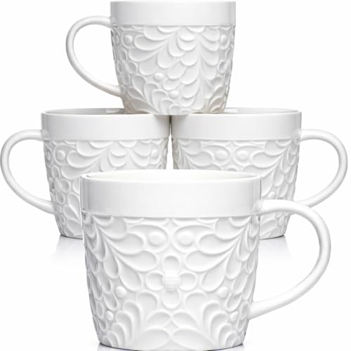 Set of 4 Embossed Nature Mugs