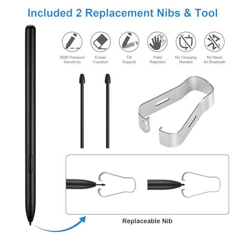 Image of Digital EMR Stylus for Remarkable 2,Replacement Pens Compatible with Remarkable 2 Tablet /Remarkable /Wacom /SuperNote Device, 4096 Pressure Level, Palm Rejection (Includes 2 Pen Tips)
