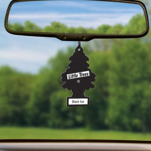 Image of Little Trees Black Ice Air Freshener (Pack of 5) | Tree-Shaped Hanging Design | Ideal For Car, Home, Wardrobes etc | Imported from USA