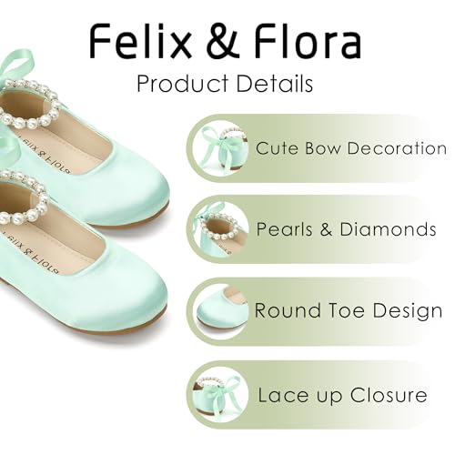 Image of Felix & Flora Girls Toddler Little Ballet Shoes - Flower Girls Mary Jane Flats Dress Shoes Party Wedding