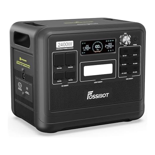 FOSSiBOT Station électrique portable F2400, Generateur Electrique 2048Wh LiFePO4 Batterie de Secours, 3 Sorties CA 2400W(4800W Pic) 230V Recharge, générateur solaire pour Camping, Voyage