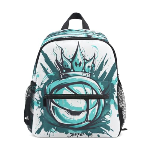 Sac à dos basket-ball cyan robuste pour enfant et étudiant de maternelle