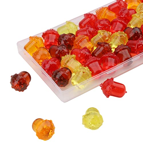 Meiwlong Lot de 38 mini glands en acrylique pour Thanksgiving, décoration de table, Halloween, décoration de vase d'automne, décoration de fête, centre de table, anniversaire, mariage, banquet Cover