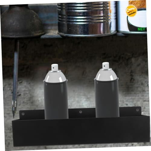 Support mural pour bombes aérosol robuste et multifonctionnel avec étagère en fer noir - 7