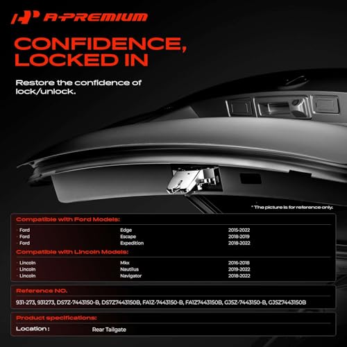 Image of A-Premium Power Liftgate Lock Actuator for Ford Edge 2015-2022, Escape 2018-2019, Expedition 2018-2022 & Lincoln MKX 2016-2018, Navigator 2018-2022, Nautilus 2019-2022, Tailgate Actuator w / 4+5 Pins