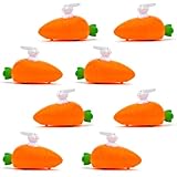 YUZHEDM 8 Stück Osterhase Plüschtier Aufziehbare Hasen mit Karotte im Set Osterhasen Als Mitbringsel Mitgebsel Gastgeschenke Fahrende Perfekt Als Ostergeschenk an Ostern für Kinder Ideal