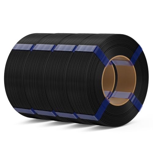 DEEPLEE PLA Basic Refill Filament 1.75mm, No Spool 3D Printer Filament, Dimensional Accuracy +/- 0.02mm, Fits for Most FDM 3D Printers, 4KG Black