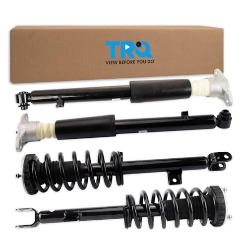 Image of TRQ Front and Rear Complete Strut Assembly & Shock Absorber Kit Complete Strut & Coil Spring Assembly Compatible with 2017 Genesis G80 2015-2016 Hyundai