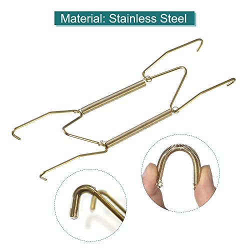 Image of uxcell 12 Pieces Plate Hanger, 4 6 8 Inch Stainless Steel Invisible Wall Plate Hangers with 12Pcs Wall Hooks and 50Pcs Protectors for Decorative Plates, Gold