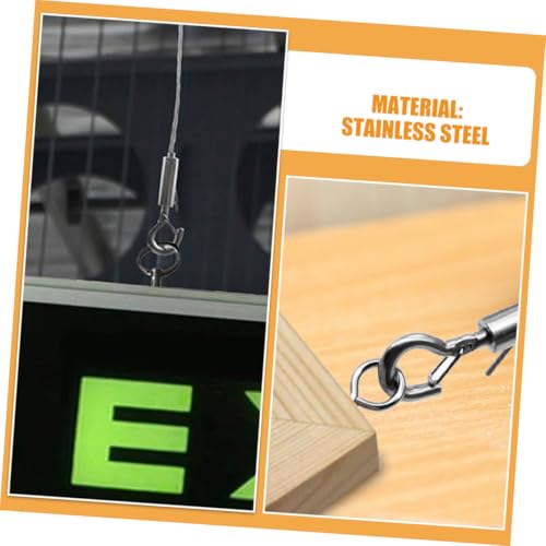 Image of Mikikit 6pcs Stainless Steel Wire Rope for Picture Hanging Heavy Duty Light Hanging String for Home Decor and Picture Frame Hardware