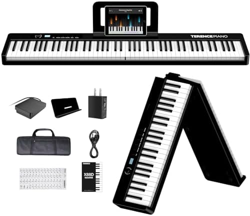 Amazon | TERENCE 電子ピアノ 88鍵盤 折り畳み [2023革新モデル 
