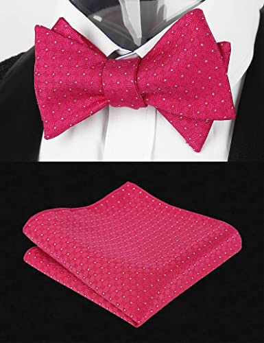 Image of Alizeal Mens 2pcs Solid Self-tied Bow Tie Set | Alizeal Mens 2pcs Self-tied Solid /Animal Bow Tie and Pocket Square Set Perfect for Wedding Business Formal Events