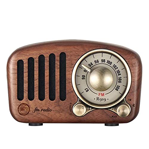 Vintage Radio Bluetooth Altavoz Retro - Aooeou FM Nogal Madera Radios con Estilo clásico Antiguo, Mejora de Graves Volumen Alto, Compatible con MP3...