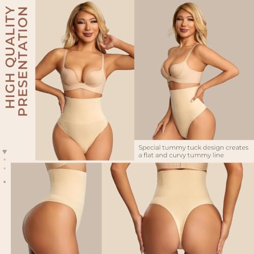 Image of Dulchany Thong Shapewear Tummy Control Underwear Body Shaper for Women