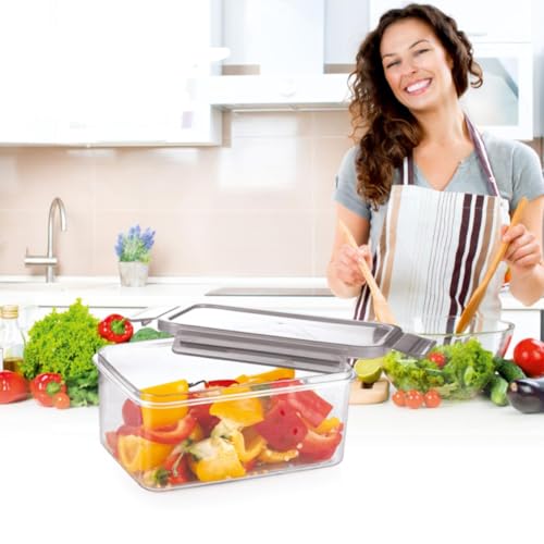 Image of INKULTURE Air Tight Food Storage Container Set of 03 (550ml + 1200ml + 2300ml) | BPA-Free Leakproof Plastic Kitchen Containers with Lid | Fridge & Pantry Organizer Box for Fruits, Vegetables Etc.