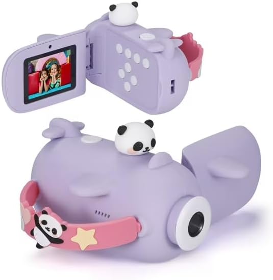 Vivitar Kidztech Camcorder for Kids, Purple Panda Digital Video Camera, Digital Zoom, Micro SD, Single Pack