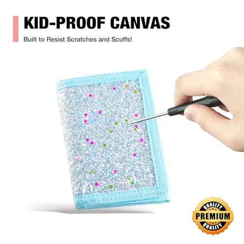 Image of Kids Wallet for Girls - Luminous With Magic Sticker, Zipper, Coin Pocket - Teen and Little Girls' Novelty Childrens Wallet - luw03