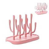 YilulvDeng Pink Baby Bottle Drying Rack, Portable Bottle Holder for Baby Accessories