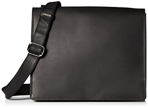 Visconti Harvard Distressed Leather Messenger Bag, Black, One Size #TOP22