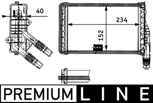 MAHLE Interior heat exchanger q[^[px`[V NISSAN KUBISTAR ^ (X76) 1.5 dCi 08.2003- AH 85 000P