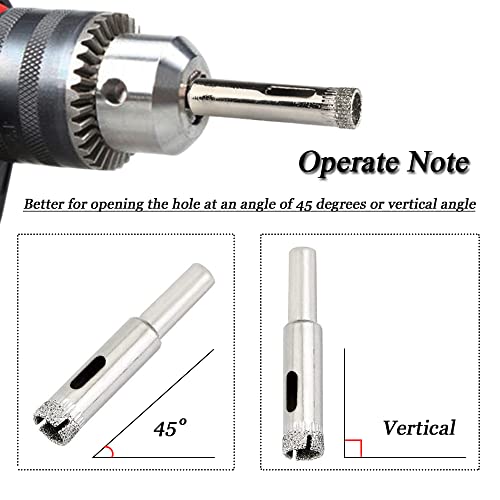 Mesee 10 Pieces Diamond Drill Bit Set, Diamond Hole Saw Hollow Core Drill Bits Extractor Remover Tools for Tile Ceramic Glass Marble Stone Brick - 5mm 6mm 8mm 10mm 12mm 4 Mesee 10 Pieces Diamond Drill Bit Set, Diamond Hole Saw Hollow Core Drill Bits Extractor Remover Tools for Tile Ceramic Glass Marble Stone Brick - 5mm 6mm 8mm 10mm 12mm - Image 4