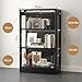 Airynee Display Cabinet with Glass Doors 3-Tier, 7 Vibrant Colors 3 Dynamic Lighting Modes HD Glass Storage Cabinet with Human Body Sensor(Black)