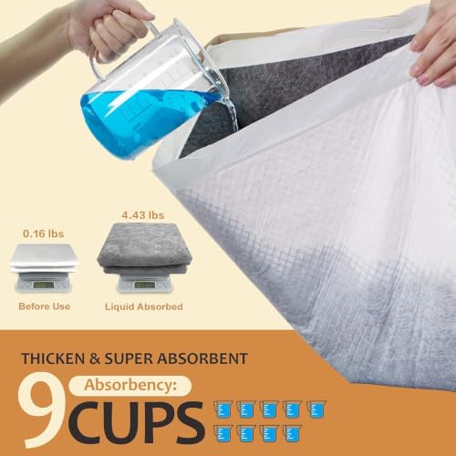 Charcoal Dog Pee Pads with Adhesive Tape, 28"x34" 30 Count - Image 5