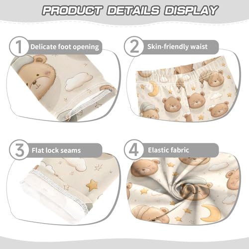 Girls' Athletic Leggings Ankle Length Yoga Dance Pants Kids Teen 4T Cartoon Bear Head3