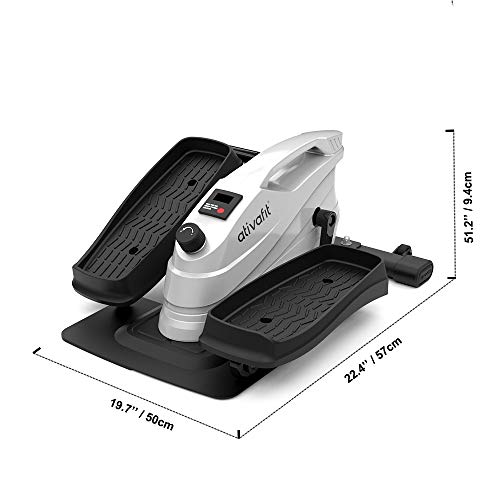 ATIVAFIT Under Desk Elliptical Bike, Pedal Exerciser, Mini Elliptical Machine with Non-Slip Pedal, Display Monitor and Adjustable Resistance, Quiet & Compact Home Office Trainer Fitness Peddler