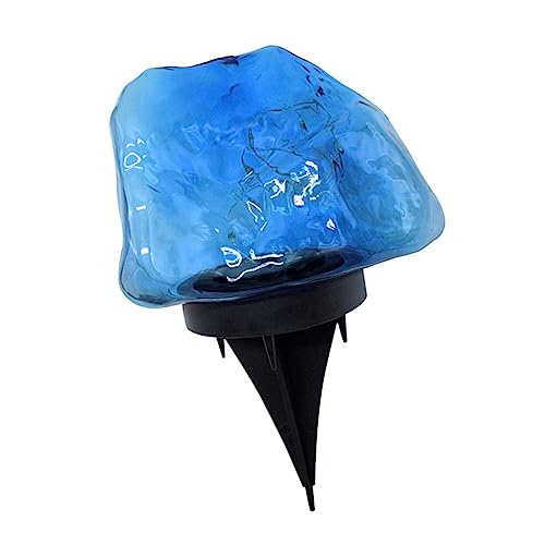 Hemobllo Lámpara Solar de Jardín Diseño de Piedra, Luz LED Enterrada, Energía Solar para Exteriores, Luz de Tierra para Césped y Senderos, 1 Unidad, Uso Nocturno