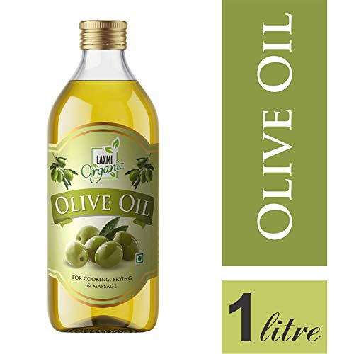 Image of LAXMI ORGANIC Olive Oil 1L | Pure Cold Pressed Jaitun Ka Tel | Multipurpose Edible Oil for Cooking, Salad Dressing, Hair Care, Skin Moisturizing & Baby Massage | Natural Olive Oil 1000ml