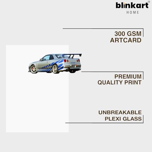 Image of BLINKART Subaru Impreza WRC CarFramed Posters Gift Items Boys Room Wall Decoration Bedroom Office Studio Synthetic Wood Frame & Acrylic Glass Ready to Hang - 18x12 Inch, (A4 Size) - CAR-218