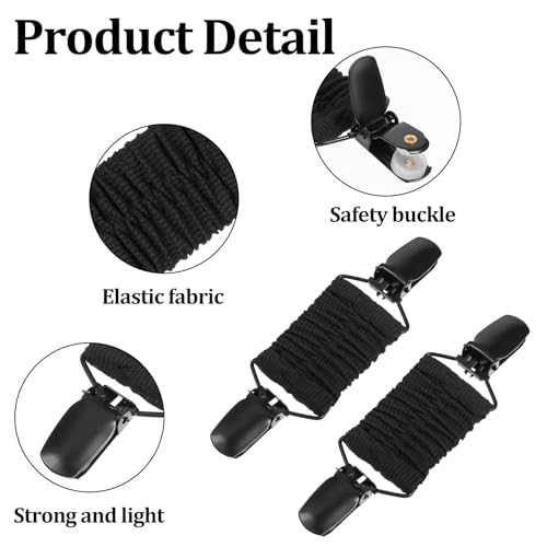 Image of 2 Pcs Dress Clips Back Cinch, Elastic Waist Cincher Clip for Tightening Clothes, Tightener Clothes To Tighten Shawl Cardigan Collar Clip Fit Dress Set for Women Men Tightening Pant (Black)