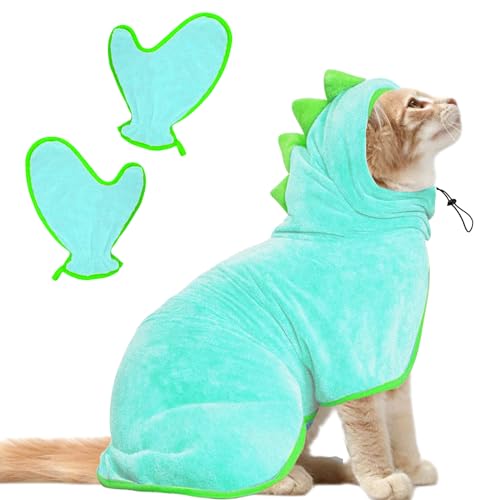 Bibykivn Bademantel für Hunde, Hundebademantel Aus Mikrofaser, Verstellbares Halsband Mit Klettverschluss Schnell Trocknend Badetuch für Große Mittelgroße Kleine Hunde/Katze (Blau, S)