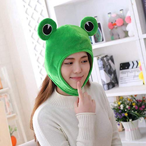 Amosfun Gorro de pelúcia modelo sapo; para inverno, festa à fantasia, cosplay