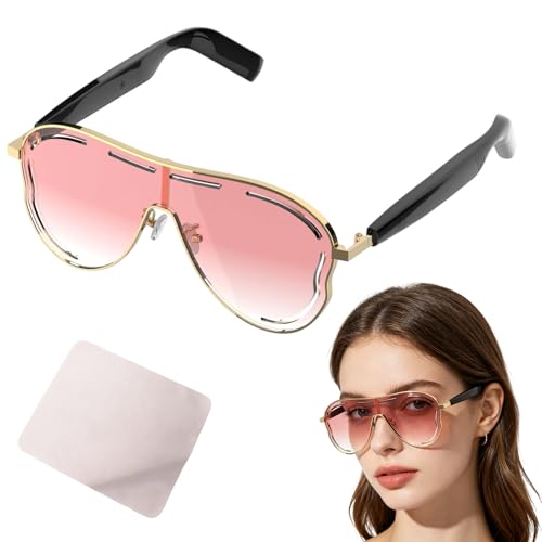 Lunettes de soleil audio Bluetooth pour le sport connecté et le travail sur écran couleur rose