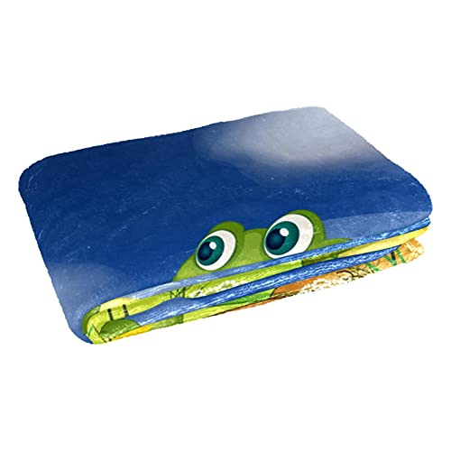 Couverture grenouille 150x100 cm douce et chaude pour lit et canapé