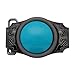 Turquoise Western Belt Buckle for Men and Women – Boho Southwestern Antique Silver Buckle with Turquoise Blue Center – Country Festival Rodeo Fashion Buckle