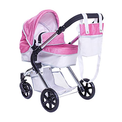 Cochecito de muñecas Stephanie con manillar ajustable y diseño Sparkle 2