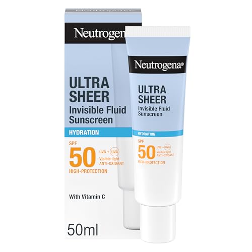 Neutrogena Ultra Sheer Fluido Crema Solare Viso Idratante SPF 50, 50 ml