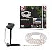Paulmann 78896 - Striscia LED solare, 3 m, con sensore crepuscolare e batteria IP44, 0,3 W, 48 lm, 60 LED/m, 2700 K, bianco caldo, nero, plastica