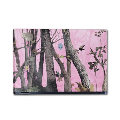 Image of Glossy Glitter Laptop Skin Compatible with Alienware M16 R2 (2024) - Pink Tree Camo - Premium 3M Vinyl Protective Wrap Decal Cover - Easy to Apply | Crafted in The USA by MightySkins