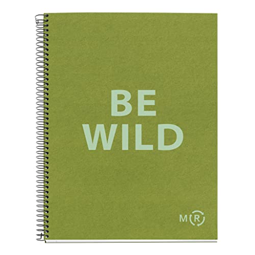 Miquelrius - Pack of 3 A4 Be Eco Notebooks 80 Sheets 90gsm 5 x 5mm Grid 1 Colour Strip 4 Holes Recycled Cover - Image 3