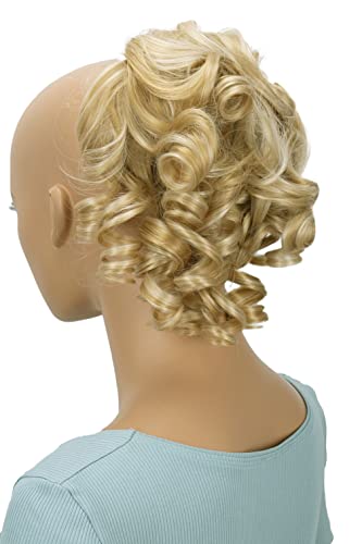 CAISHA Jumbo Hairpiece Scrunchy Updo Voluminous Curly Messy Bun Blond Mix G7L